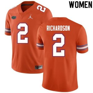 Women's Florida Gators #2 Anthony Richardson NCAA Nike Orange Authentic Stitched College Football Jersey WFA1662ZB